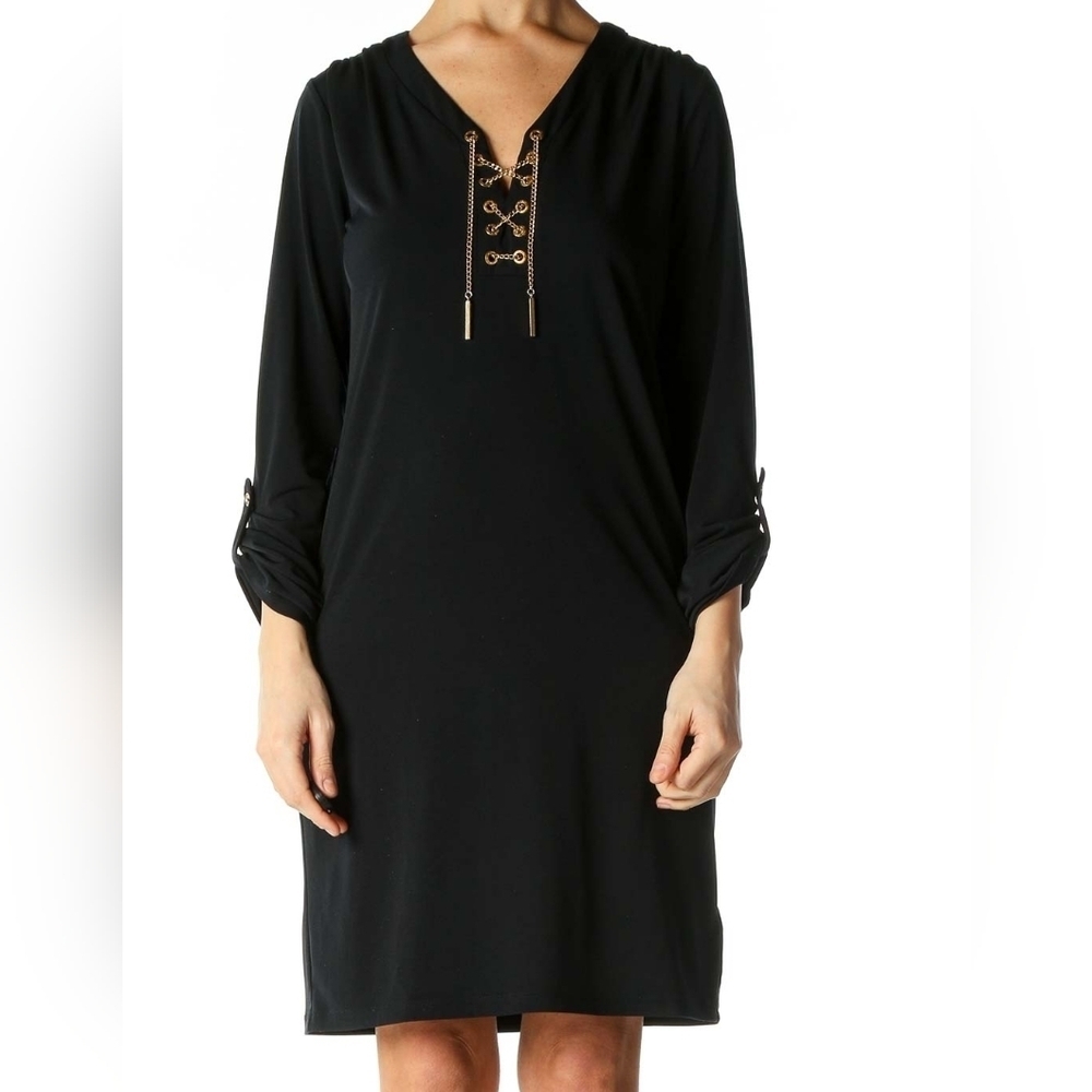 MICHAEL Michael Kors Little Black Solid Casual Shift Dress Size Large